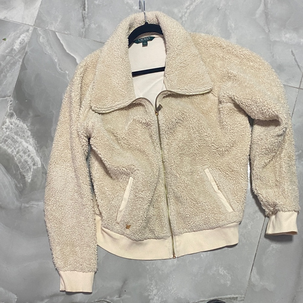 Ralph Lauren Beige Sherpa Sweater - Picture 2 of 7